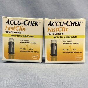 Accu-Chek FastClix 102 Lancets, Lot of 2 BOXES = 204 Lancets Exp. 2/28/2025